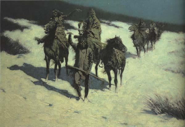 Frederic Remington Trail of the Shod Horse (mk43) Sweden oil painting art